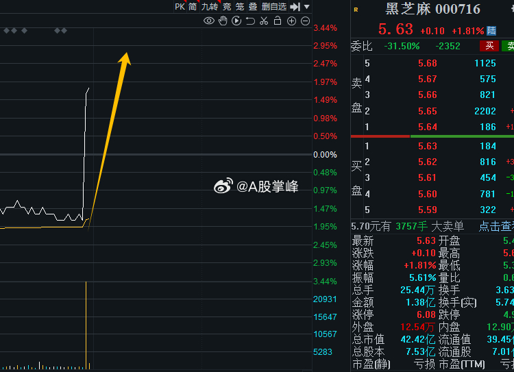 關于黑芝麻后續走勢的預測分析——以代碼000716為例，黑芝麻后續走勢預測分析，以代碼000716為例的探討